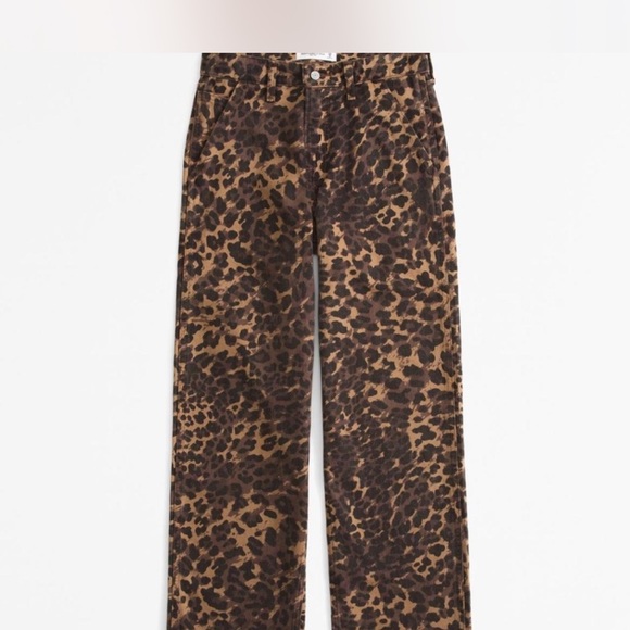 Abercrombie & Fitch Leopard Print Jeans - Brown and Black - Picture 3 of 6